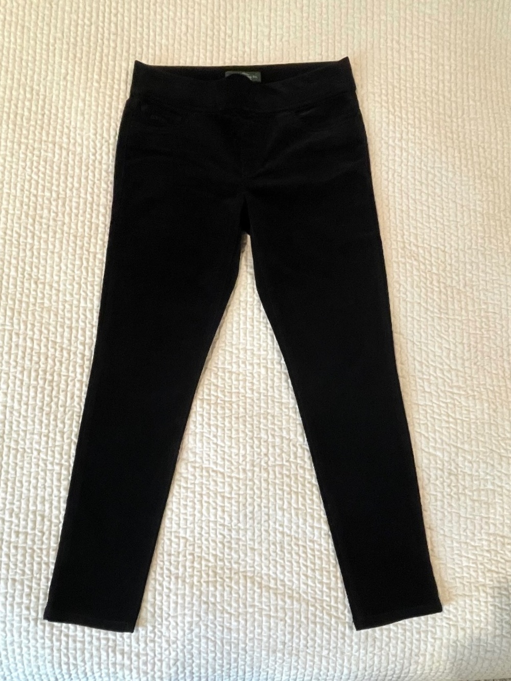 Lauren Ralph Lauren Black Corduroy Pants Sz 8 Mid Rise Stretch Slim Fit